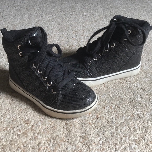 black sparkly high tops